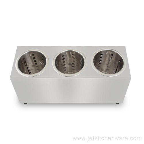 3-Hole Stainless Steel Fork Knife Box Container